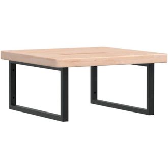 vidaXL Estante De Lavabo De Pared De Acero Y Madera Maciza De Roble Vidaxl