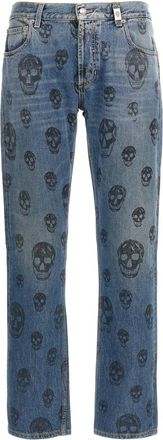 Alexander McQueen Blue Skull print jeans