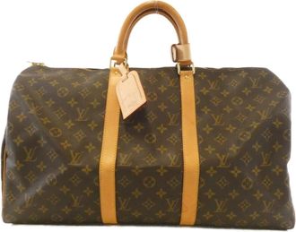 Louis Vuitton Marron Coated Canvas Boston Bag (Pre-Owned)