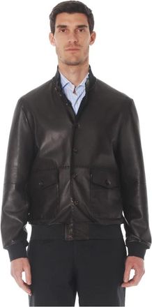 The Jack Leathers Omkeerbaar leren jack met neopreen voering - Heren - Bomber jackets - Zwart - 2XL - Leer - Jassen