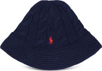 Polo Ralph Lauren Cappello bucket in maglia a trecce - Blu