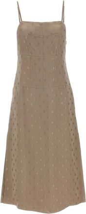 Fendi Abito midi in raso - Grigio