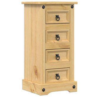 vidaXL Vidaxl - Mesita De Noche Corona Madera Maciza De Pino 35x32,5x74 Cm