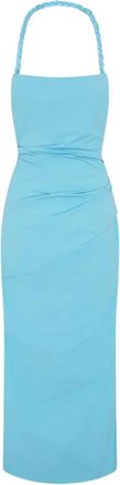 Paris Georgia Romy midi-jurk met gevlochten halternek - Blauw