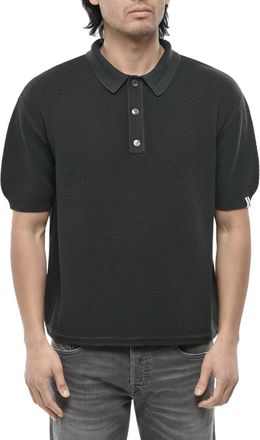 Palm Angels Dark Grey Knitted Polo
