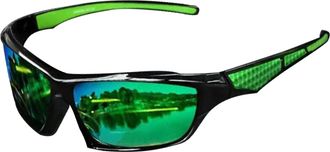 Generic Men UV400 Sports Sunglasses - PC Frame Shades Black Red Blue Green, Trendy Polarized Eyewear, Lightweight Fashion Fit | Comfortable Sun Glasses For Dr