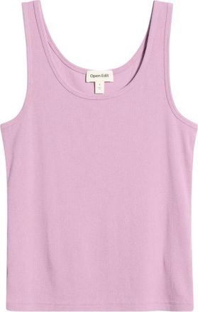Open Edit Rib Tank in Purple Valerian at Nordstrom, Size X-Small