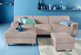Inosign Ecksofa »Jamie, modern und elegant, Fusshöhe 9cm, L-Form,« wahlweise mit Bettfunktion