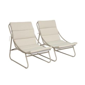 Sweeek Sill&oacute;n relax de acero set de 2, beige