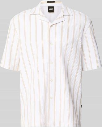 HUGO BOSS Relaxed Fit Kurzarmhemd aus Baumwoll-Mix in Beige, Gr&ouml;&szlig;e XXL