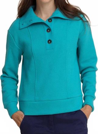 Southern Tide Tonya Button Mock Pullover In Spruce Shade