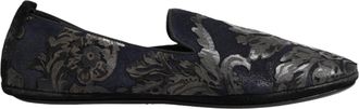 Dolce & Gabbana Zwarte Jacquard Leren Instapschoenen