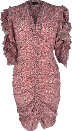 Isabel Marant Andor Mini Dress in Pink Silk