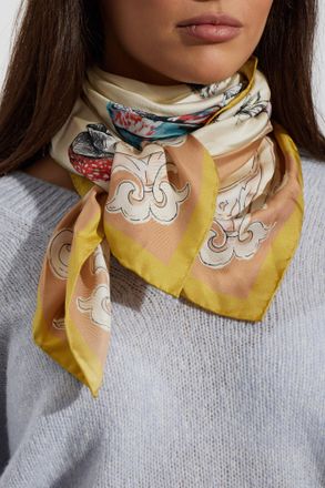Moschino Silk Scarf With Print, Unisex, Multicolour