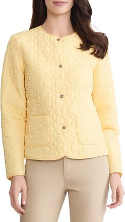 Jones New York Floral Quilted Snap Front Jacket in Cornsilk at Nordstrom, Size X-Large