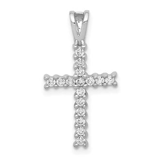 Diamond2Deal 14K Gold Lab Grown Diamond Latin Cross Pendant (0.24ct, VS, G-H)