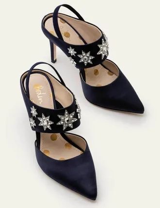 Boden Natalia Slingbacks Navy Women Boden