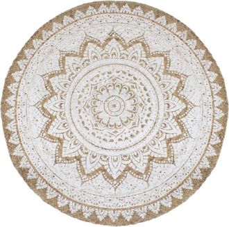 vidaXL Alfombra redonda yute trenzado estampado 240 cm Vidaxl