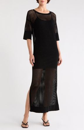 Diane Von F&uuml;rstenberg Tallullah Mesh Caftan in Black at Nordstrom Rack, Size Xx-Small