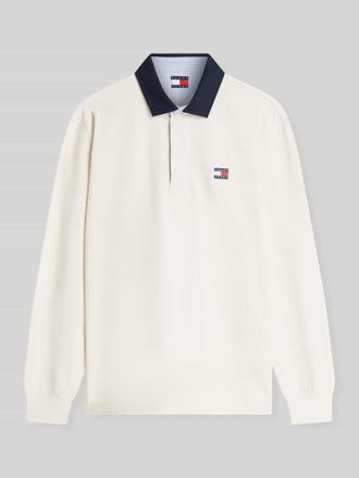 Tommy Jeans Regular Fit Rugbyshirt aus reiner Baumwolle in Offwhite, Gr&ouml;&szlig;e XXL