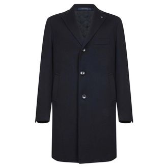 Tagliatore Virgin Wool And Cashmere Coat - Heren - Mantel - Blauw - XL - Jassen