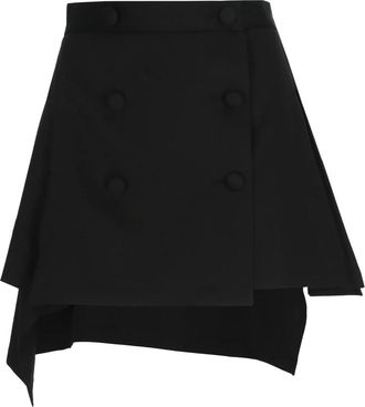 Vivienne Westwood Asymmetrische Minirok - Dames - Korte rokken - Zwart - M - Wol - Rokken