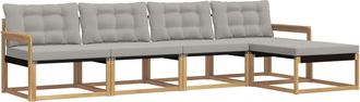 vidaXL Conjunto De Sof&aacute;s De Exterior 5 Uds. Blanco Y Gris Claro Vidaxl