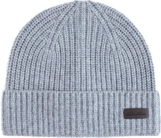 Brooks Brothers Pure Cashmere Rib Cuffed Beanie in Med Grey Heather at Nordstrom