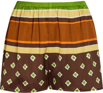 Faithfull The Brand Tia Patterned Satin Shorts - Stripe - S (UK8-10 / S)