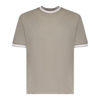 Eleventy T-Shirts, male, Gray, Size: 3XL Crew Neck Cotton T-Shirt