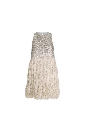 Brunello Cucinelli Dazzling d&eacute;grad&eacute; mini dress in Grey at Nordstrom, Size Xx-Small Eu