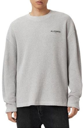 AllSaints Sect Waffle Knit Sweatshirt in Light Grey Marl at Nordstrom Rack, Size X-Large