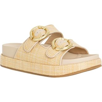 Shushop Lori Platform Slide Sandal in Natural Woven at Nordstrom, Size 7.5