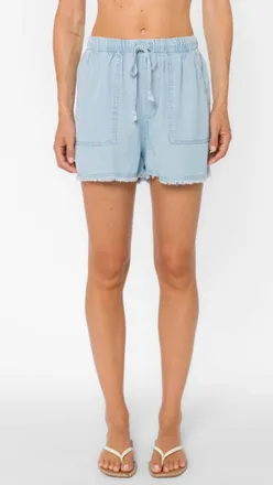 Velvet Heart Pull-On Soft Jean Shorts In Blue