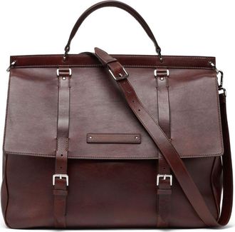 Brunello Cucinelli buckle-fastened leather tote bag - men - Leather - One Size - Purple