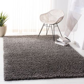 Safavieh August Shag Machine Made Area Rug, Grey Shag / Flokati Style Easy Care