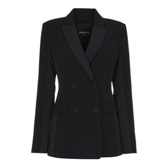 Patrizia Pepe Shaped Double-Breasted Blazer - female - Patrizia Pepe - Blazers - Black - XS - Jackets