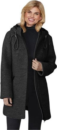Junge Elegante Modern Fit Zwarte Jas - Dames - Parka Jassen - Zwart - M - Wol - Jassen