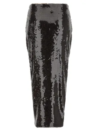 Rotate Sequin Knot Skirt - Black