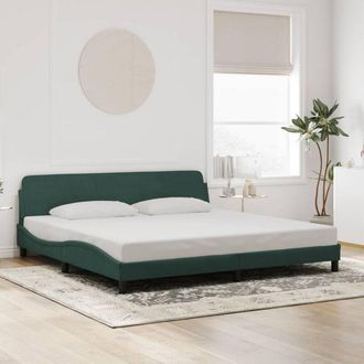 vidaXL Vidaxl - Estructura Cama Sin Colch&oacute;n Terciopelo Verde Oscuro 200x200 Cm