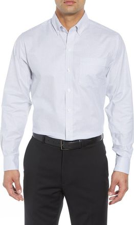 Cutter & Buck Cotton Blend Oxford Stripe Shirt in Light Blue at Nordstrom, Size Xxx-Large