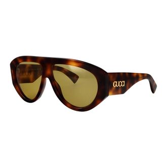 Gucci Aviator Zonnebril - Heren - Accessoires - Bruin - Maat: 58 MM Nylon