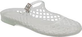 Mia Cherri Buckle Strap Flat in Clear at Nordstrom Rack, Size 10
