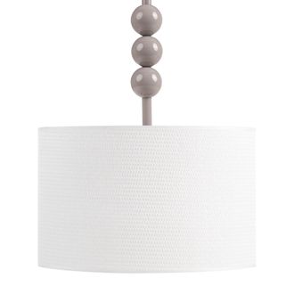 Beliani L&aacute;mpara Colgante De Metal Con Pantalla Cil&iacute;ndrica De Tela Estilo Moderno De Mediados De Siglo Beige Loky