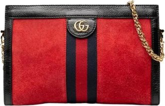Gucci Pre-owned Cross Body Bags, female, Red, Size: ONE SIZE Pre-owned Vintage Suede Crossbody Bag