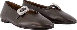 Giuseppe Zanotti Womens Georgia Flat Brown Calfskin