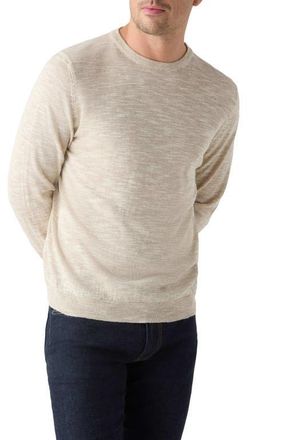 Robert Talbott Robbins Linen Silk Crewneck Sweater in Flax at Nordstrom, Size X-Large