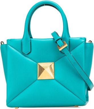 Valentino Green Leather Shoulder Bag Tote Bag (Pre-Owned)