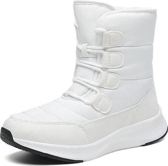 Generic Womens Winter Snow Boots Mid-Calf Winter Shoes Waterproof Faux Fur Lining Short Boots Mom And Senior Ankle Boots(White,7.5 UK)