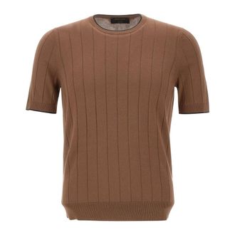 Gran Sasso Jumpers Brown - male - Gran Sasso - Round-neck Knitwear - Brown - 5XL - Knitwear